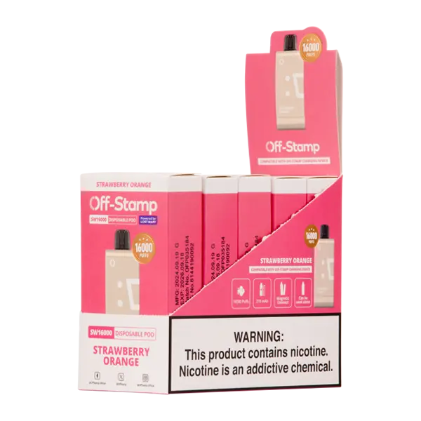 BUY 1 GET 1 FREE Strawberry Orange Off Stamp SW16000 Disposable | Vape Mumbai India Off Stamp