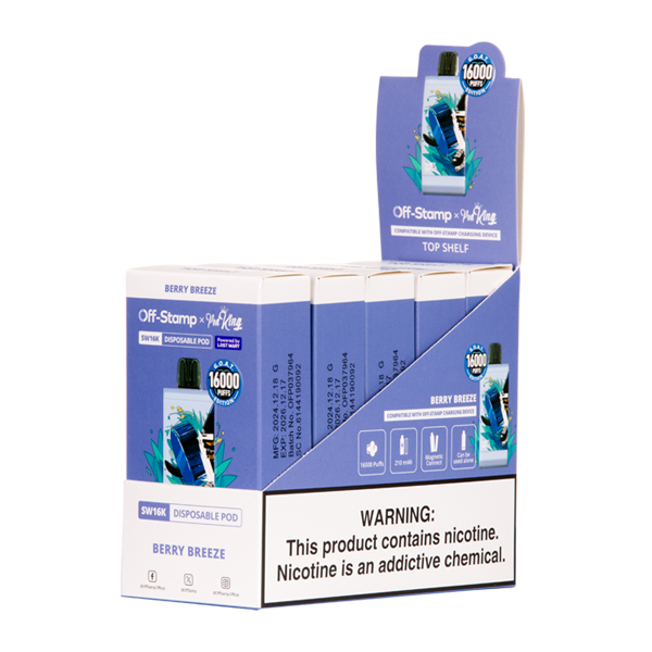 BUY 1 GET 1 FREE Berry Breeze Off Stamp X Pod King SW16000 Disposable | Vape Mumbai India