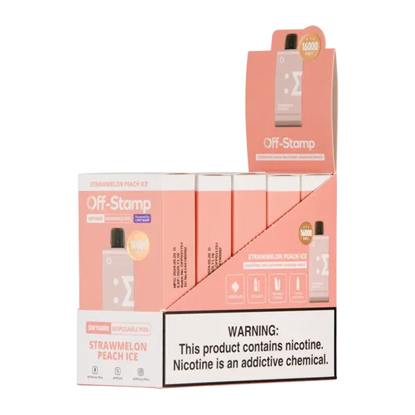BUY 1 GET 1 FREE Strawmelon Peach Ice OFF STAMP SW16000 Disposable | Vape Mumbai India Off Stamp