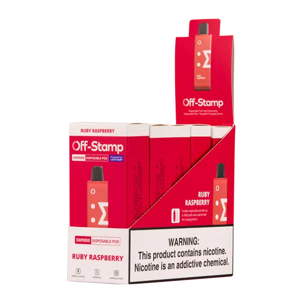 BUY 1 GET 1 FREE Ruby Raspberry Off Stamp SW9000 Disposable | Vape Mumbai India Off Stamp