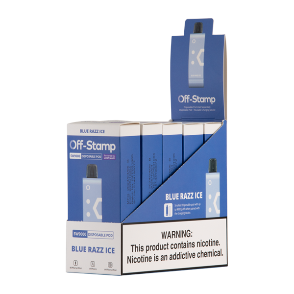 BUY 1 GET 1 FREE Blue Razz Ice OFF STAMP SW9000 Disposable | Vape Mumbai India