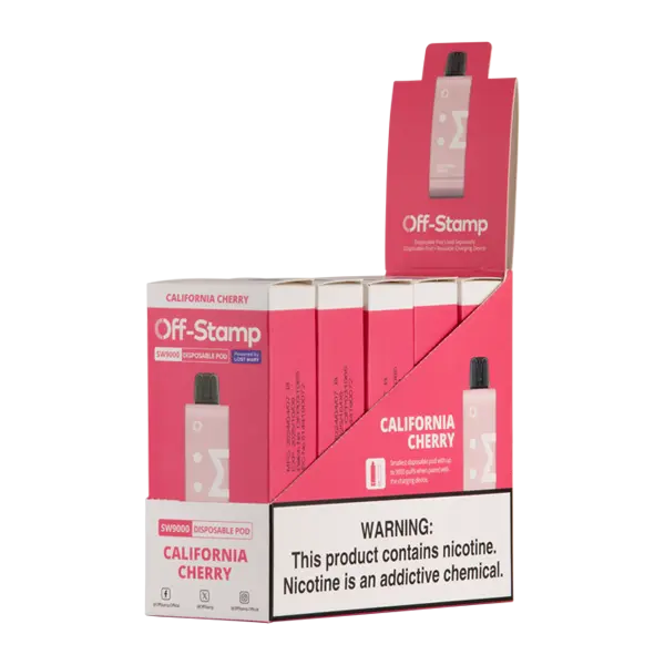 BUY 1 GET 1 FREE California Cherry OFF STAMP SW9000 Disposable | Vape Mumbai India Off Stamp
