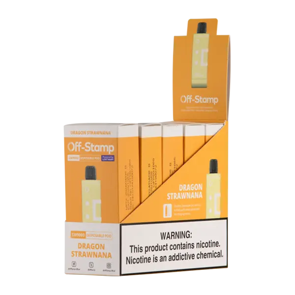 BUY 1 GET 1 FREE Dragon Strawnana OFF STAMP SW9000 Disposable | Vape Mumbai India Off Stamp