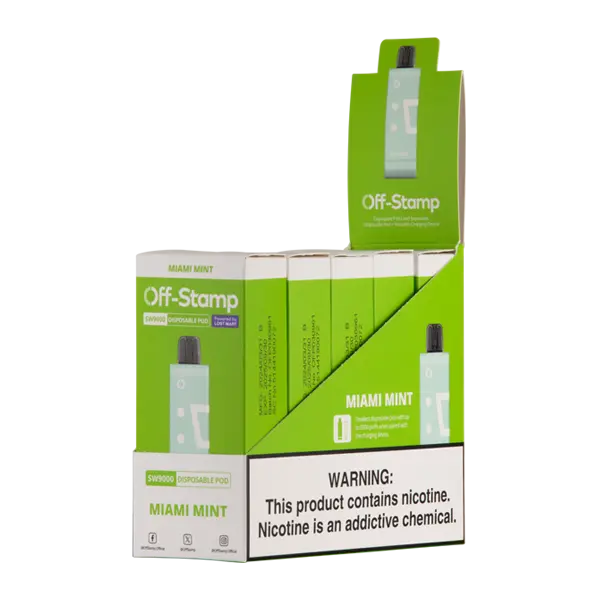 BUY 1 GET 1 FREE Miami Mint OFF STAMP SW9000 Disposable | Vape Mumbai India Off Stamp