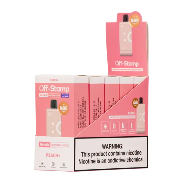 BUY 1 GET 1 FREE Peach+ Off Stamp SW16000 Disposable | Vape Mumbai India Off Stamp