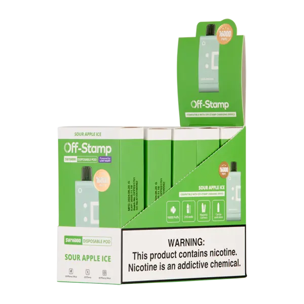 BUY 1 GET 1 FREE Sour Apple Ice OFF STAMP SW16000 Disposable | Vape Mumbai India Off Stamp