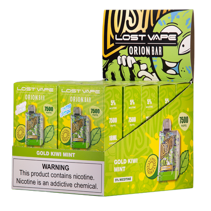 BUY 1 GET 1 FREE Gold Kiwi Mint Orion Bar 7500 | Vape Amazon India