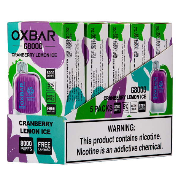 BUY 1 GET 1 FREE Cranberry Lemon Ice Oxbar G8000 | Vape Amazon India