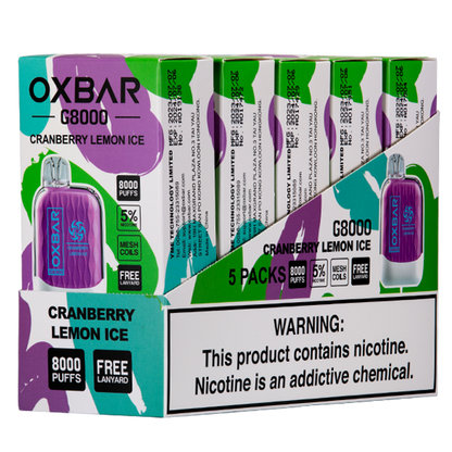 BUY 1 GET 1 FREE Cranberry Lemon Ice Oxbar G8000 | Vape Amazon India