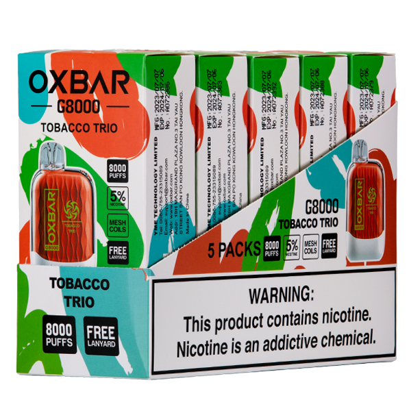 BUY 1 GET 1 FREE Tobacco Trio Oxbar G8000 | Vape Amazon India