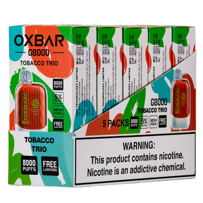 BUY 1 GET 1 FREE Tobacco Trio Oxbar G8000 | Vape Amazon India