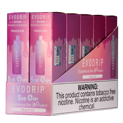 BUY 1 GET 1 FREE Peach Ice EVODRIP SO4500 | Vape Amazon India