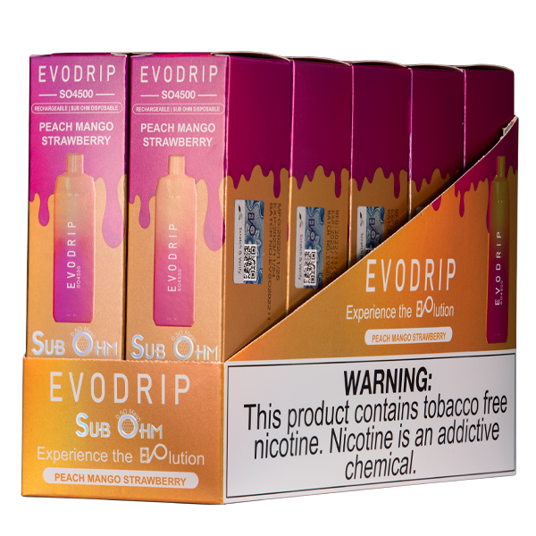 BUY 1 GET 1 FREE Peach Mango Strawberry EVODRIP SO4500 | Vape Amazon India