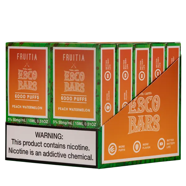 BUY 1 GET 1 FREE Peach Watermelon Esco Bar 6000 | Vape Mumbai India Esco Bar