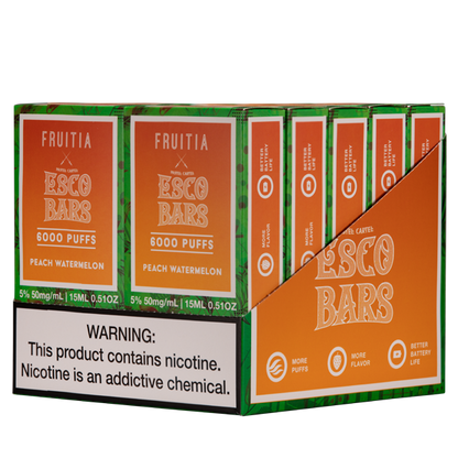 BUY 1 GET 1 FREE Peach Watermelon Esco Bar 6000 | Vape Amazon India