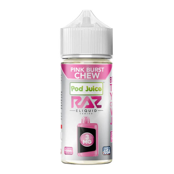 Pink Burst Chew RAZ X Pod Juice 100ml