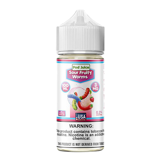 Sour Fruity Worms Pod Juice 100ml