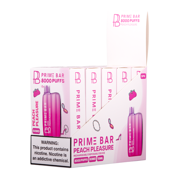 BUY 1 GET 1 FREE Peach Pleasure Prime Bar 8000 | Vape Amazon India