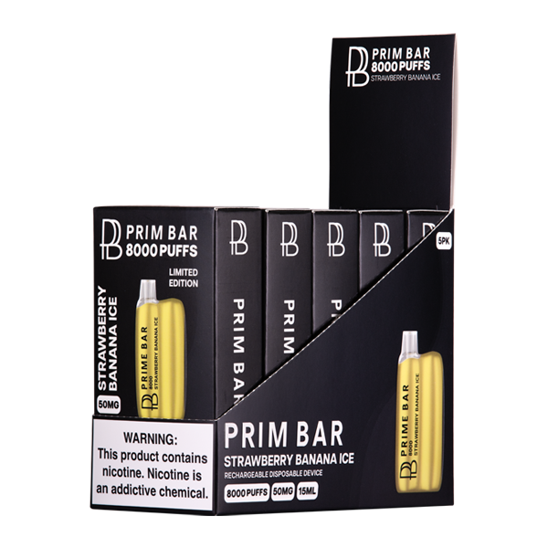 BUY 1 GET 1 FREE Strawberry Banana Ice Prime Bar 8000 | Vape Amazon India