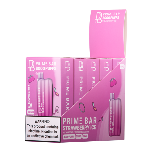 BUY 1 GET 1 FREE Strawberry Ice Prime Bar 8000 | Vape Amazon India