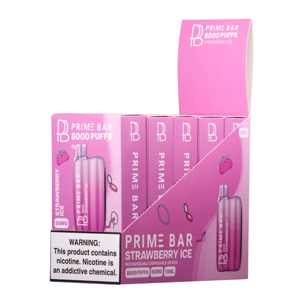 BUY 1 GET 1 FREE Strawberry Ice Prime Bar 8000 | Vape Mumbai India Prime Bar