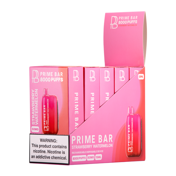 BUY 1 GET 1 FREE Strawberry Watermelon Prime Bar 8000 | Vape Amazon India