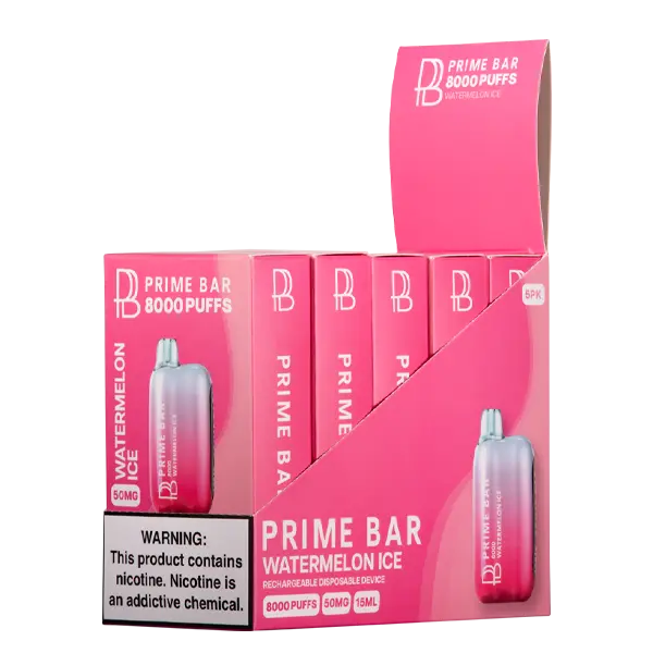 BUY 1 GET 1 FREE Watermelon Ice Prime Bar 8000 | Vape Mumbai India Prime Bar