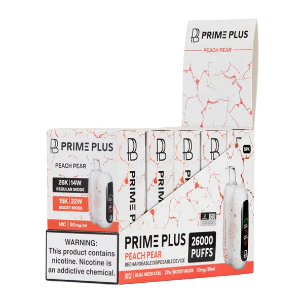 BUY 1 GET 1 FREE Peach Pear Prime Plus 26000 | Vape Mumbai India Prime Bar
