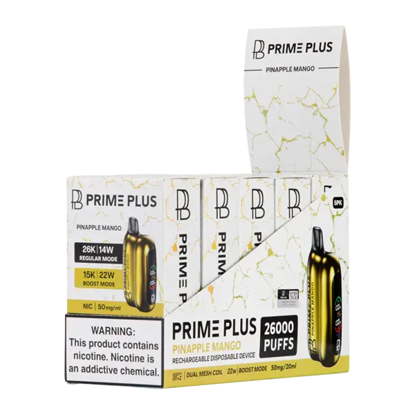 BUY 1 GET 1 FREE Pineapple Mango Prime Plus 26000 | Vape Mumbai India Prime Bar