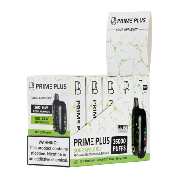 BUY 1 GET 1 FREE Sour Apple Icy Prime Plus 26000 | Vape Mumbai India Prime Bar