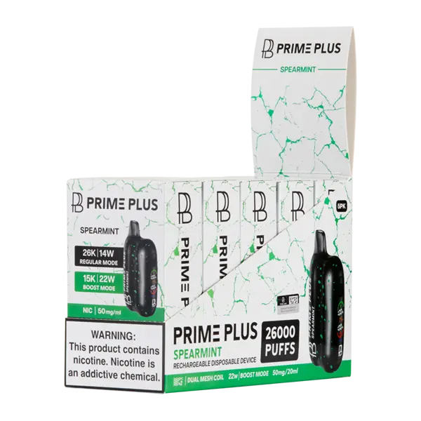 BUY 1 GET 1 FREE Spearmint Prime Plus 26000 | Vape Mumbai India Prime Bar