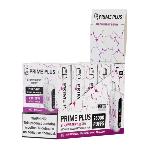 BUY 1 GET 1 FREE Strawberry Berry Prime Plus 26000 | Vape Mumbai India Prime Bar