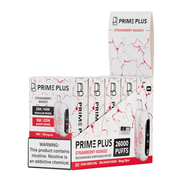 BUY 1 GET 1 FREE Strawberry Mango Prime Plus 26000 | Vape Mumbai India Prime Bar