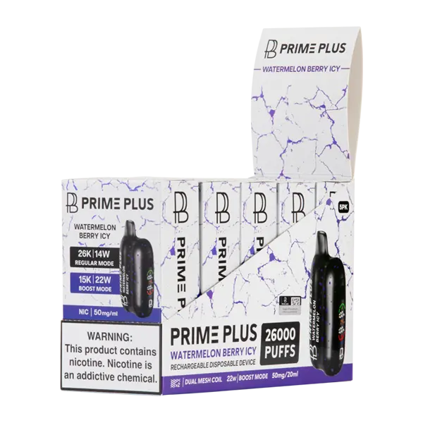 BUY 1 GET 1 FREE Watermelon Berry Icy Prime Plus 26000 | Vape Mumbai India Prime Bar
