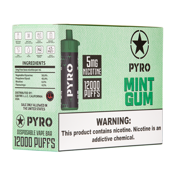 BUY 1 GET 1 FREE Mint Gum PYRO 12000 | Vape Amazon India