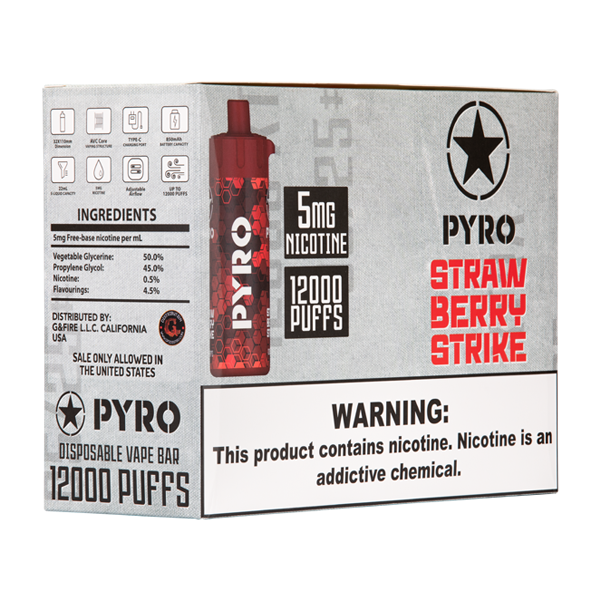 BUY 1 GET 1 FREE Strawberry Strike PYRO 12000 | Vape Amazon India
