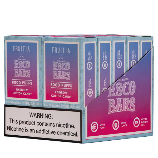 BUY 1 GET 1 FREE Rainbow Cotton Candy Esco Bar 6000 | Vape Amazon India