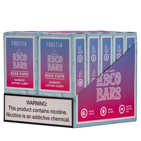 BUY 1 GET 1 FREE Rainbow Cotton Candy Esco Bar 6000 | Vape Mumbai India Esco Bar