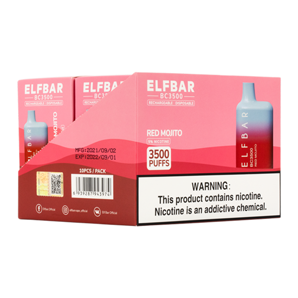 BUY 1 GET 1 FREE Red Mojito Elf Bar 3500 | Vape Amazon India
