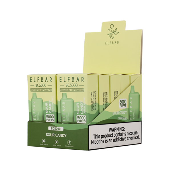 BUY 1 GET 1 FREE Sour Candy Elf Bar 5000 | Vape Amazon India