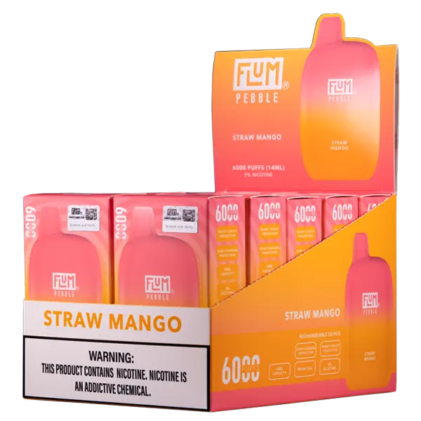 BUY 1 GET 1 FREE Straw Mango FLUM Pebble | Vape Mumbai India Flum