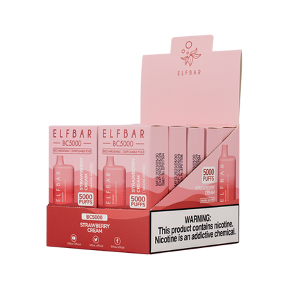 BUY 1 GET 1 FREE Strawberry Cream Elf Bar 5000 | Vape Amazon India