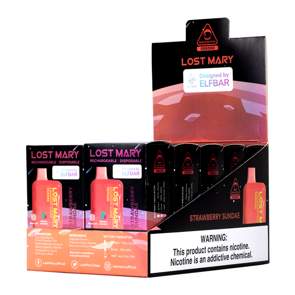 BUY 1 GET 1 FREE Strawberry Sundae Lost Mary OS5000 | Vape Amazon India