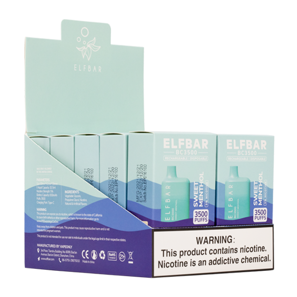 BUY 1 GET 1 FREE Sweet Menthol Elf Bar 3500 | Vape Amazon India