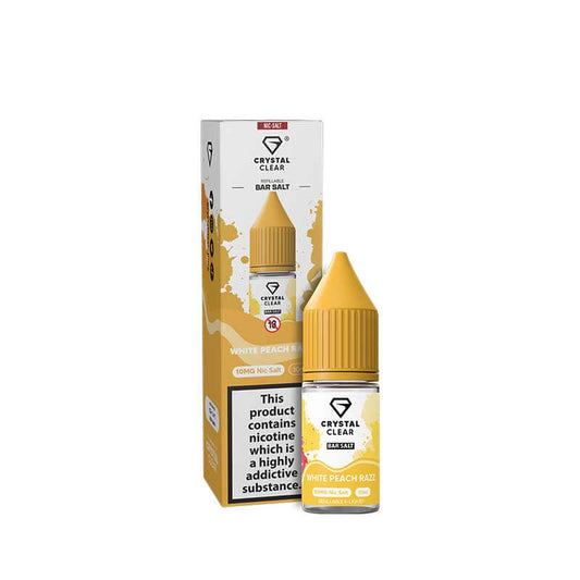 Crystal Clear Bar Salts White Peach Razz Nic Salts 10ml E-Liquid
