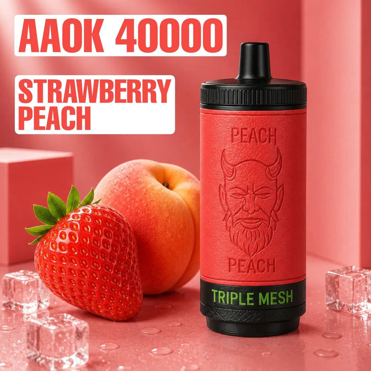 AAOK AK - 40000 disposable vape - Strawberry Peach flavour