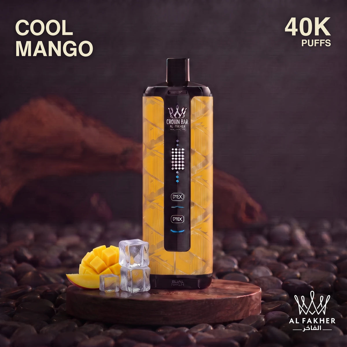 Al Fakher Crown Bar MegaMax 40K disposable vape - Cool Mango flavour