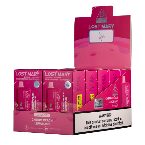 BUY 1 GET 1 FREE Cherry Peach Lemonade Lost Mary OS5000 | Vape Amazon India