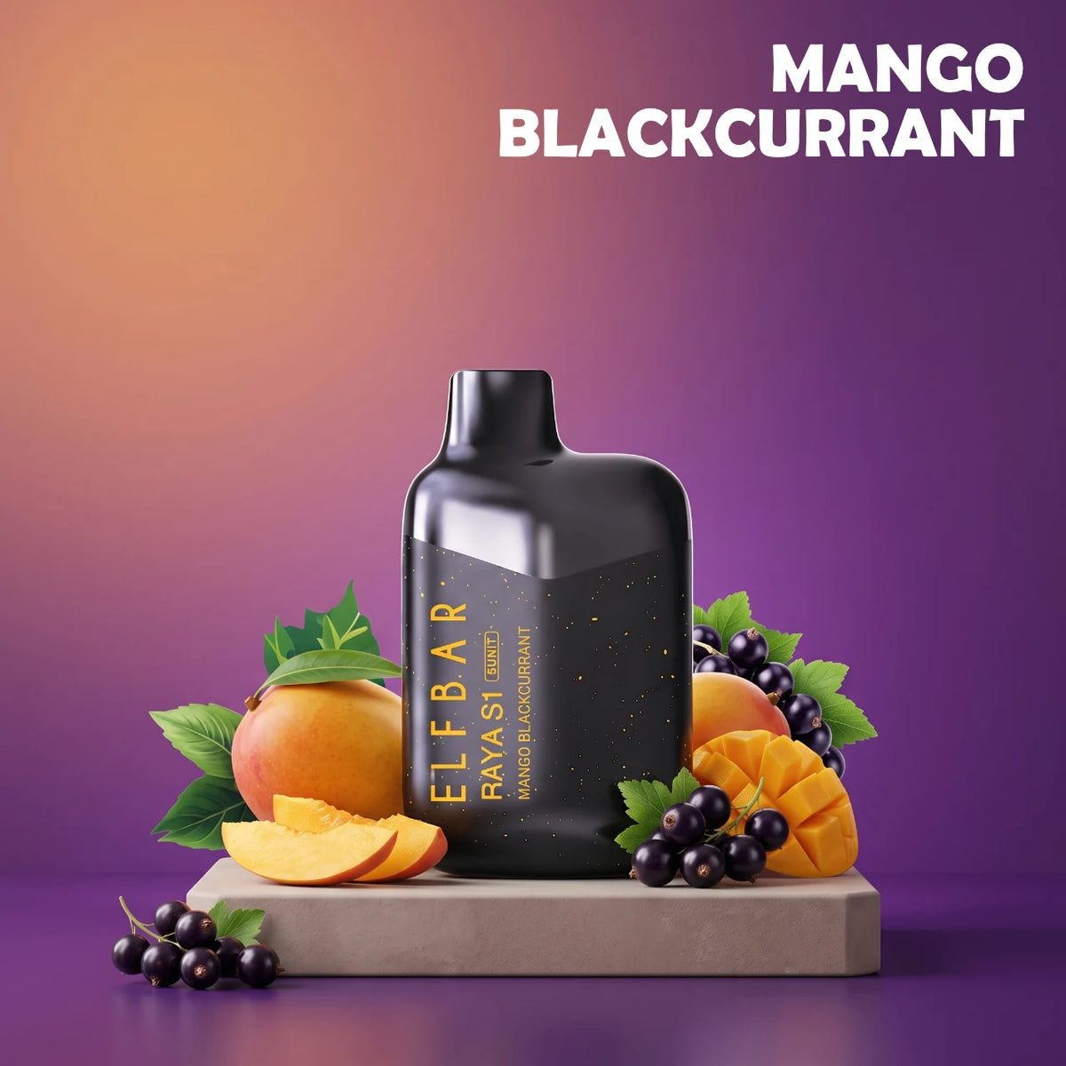 Elf Bar Raya S1 15000 disposable vape - Mango Blackcurrant flavour