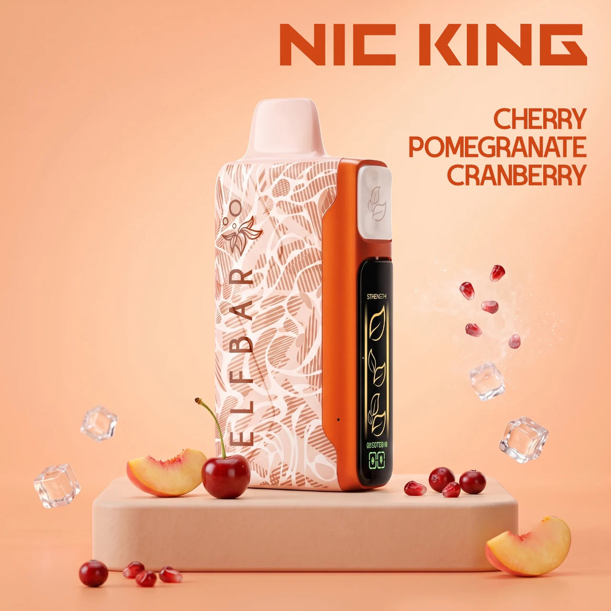ElfBar Nic King 30000 disposable vape - Cherry Pomegranate Cranberry flavour